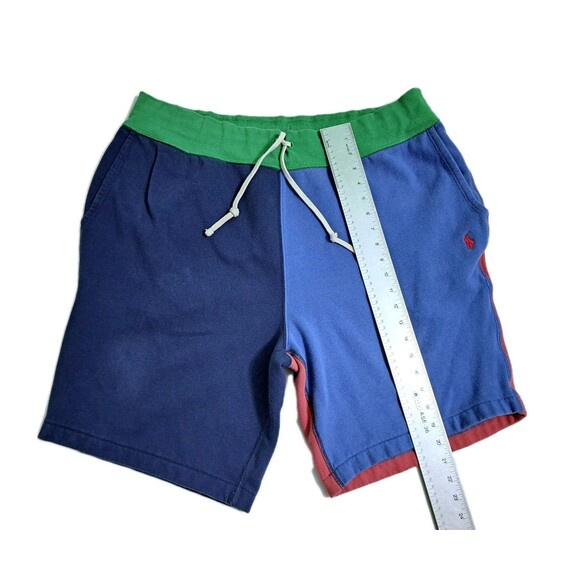 Polo Ralph Lauren Men's 2XL Colorblock Fleece Sweat Shorts Red Blue Yellow Gym - Picture 8 of 9